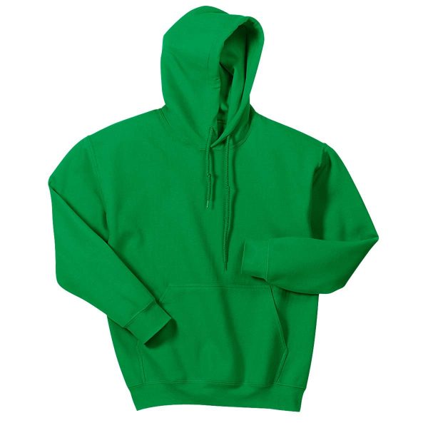 flat-lay of a kelly Heavy Blend Hooded Sweatshirt