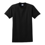 Black Solid Color Cotton Tee, Front View