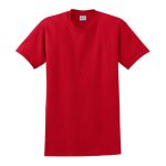 Red Solid Color Cotton Tee, Front View