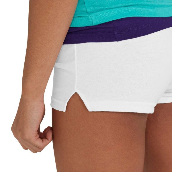 white Authentic Soffe Shorts, side detail