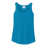 Neon Blue Fitted Tank Solid Color, Front View