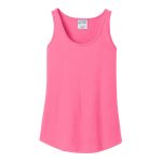 Neon Pink Fitted Tank Solid Color, Front View