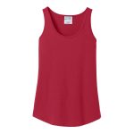 Red Fitted Tank Solid Color, Front View