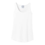 White Fitted Tank Solid Color, Front View