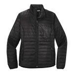 Black Port Authority Packable Puffy Jacket, Front View