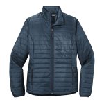 Regatta Blue/River Blue Port Authority Packable Puffy Jacket, Front View