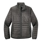 Sterling Grey/Graphite Port Authority Packable Puffy Jacket, Front View