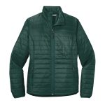 Tree Green/Marine Green Port Authority Packable Puffy Jacket, Front View