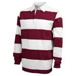Maroon/White Charles RIver Classic Rugby Shirt, Front View
