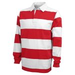 Red/White Charles RIver Classic Rugby Shirt, Front View