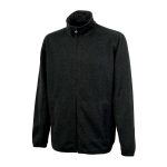 Men's Black Charles River Heathered Fleece Jacket, Front View