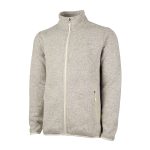 Men's Oatmeal Charles River Heathered Fleece Jacket, Front View