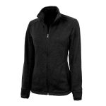 Women's Black Charles River Heathered Fleece Jacket, Front View