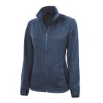 Women's Blue Charles River Heathered Fleece Jacket, Front View
