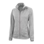 Women's Grey Charles River Heathered Fleece Jacket, front view