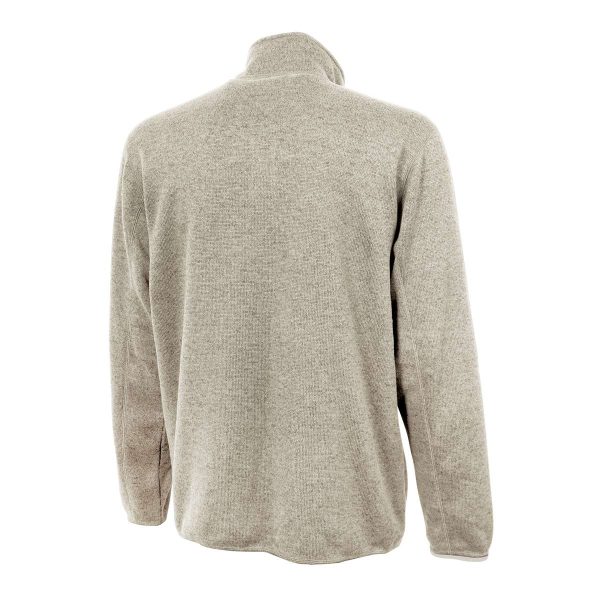 Men's Oatmeal Charles River Heathered Fleece Jacket, back view