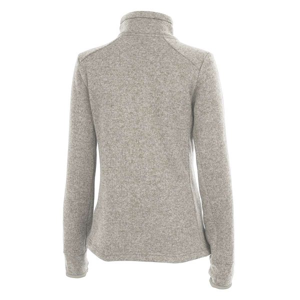 Women's Oatmeal Charles River Heathered Fleece Jacket, back view