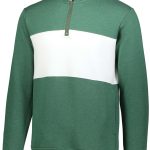 Men's Dark Green Heather/White Holloway All-American Pullover, Front View