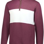 Men's Maroon Heather/White Holloway All-American Pullover, Front View