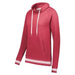Scarlet Heather/White Holloway All-American Funnel Neck Pullover, front three-quarters view