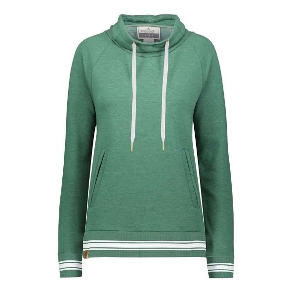 Dark Green Heather Holloway All-American Funnel Neck Pullover, front view