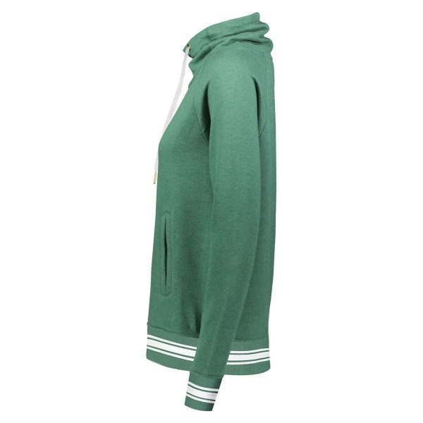 Dark Green Heather Holloway All-American Funnel Neck Pullover, side view