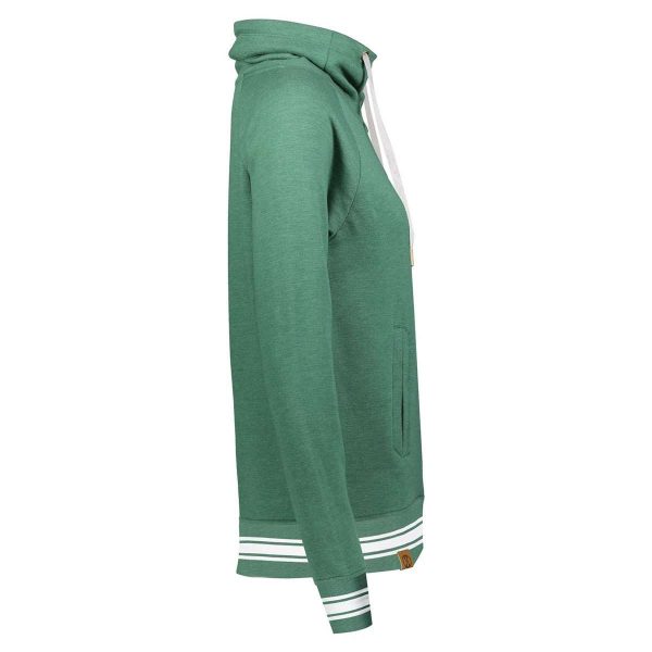 Dark Green Heather Holloway All-American Funnel Neck Pullover, side view