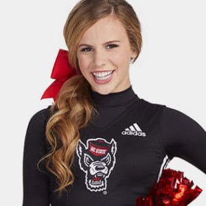 cheerleader wearing a custom adidas uniform