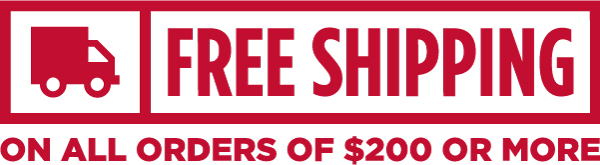 free shipping on all orders of $200 or more