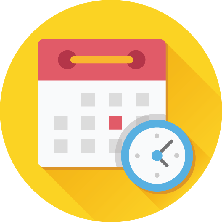 calendar with clock icon