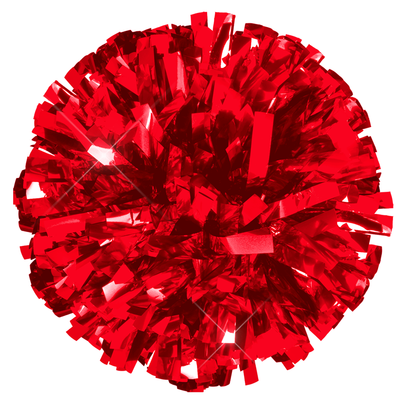 red metallic pon pom