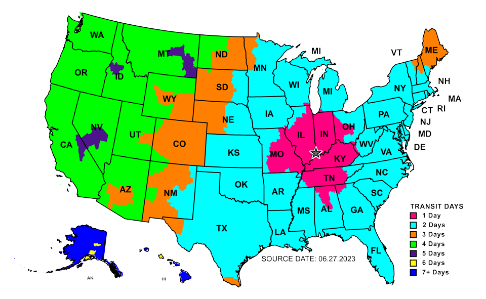 Shipping Map, contact our sales team for accessibility assistance.